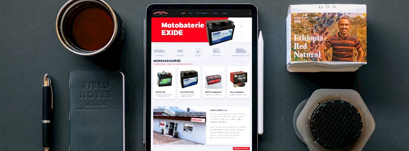 Redesign webu a promo focení pro&nbsp;Akumulátory s.r.o. v Plzni